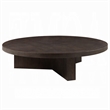 Benjara Round Coffee Table- 60 Inch- Espresso Brown Wood- Tri Fluted Legs