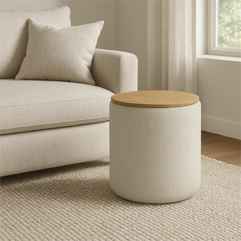 Benjara Mesy Storage Ottoman- Brown 19