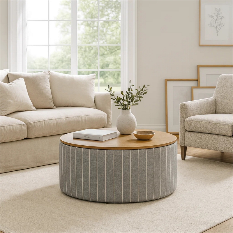 Benjara Jena Storage Ottoman- 30