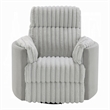 Benjara Watsy Manual Glider Recliner Swivel Chair- Modern Gray Corduroy