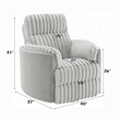 Benjara Watsy Manual Glider Recliner Swivel Chair- Modern Gray Corduroy
