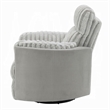 Benjara Watsy Manual Glider Recliner Swivel Chair- Modern Gray Corduroy