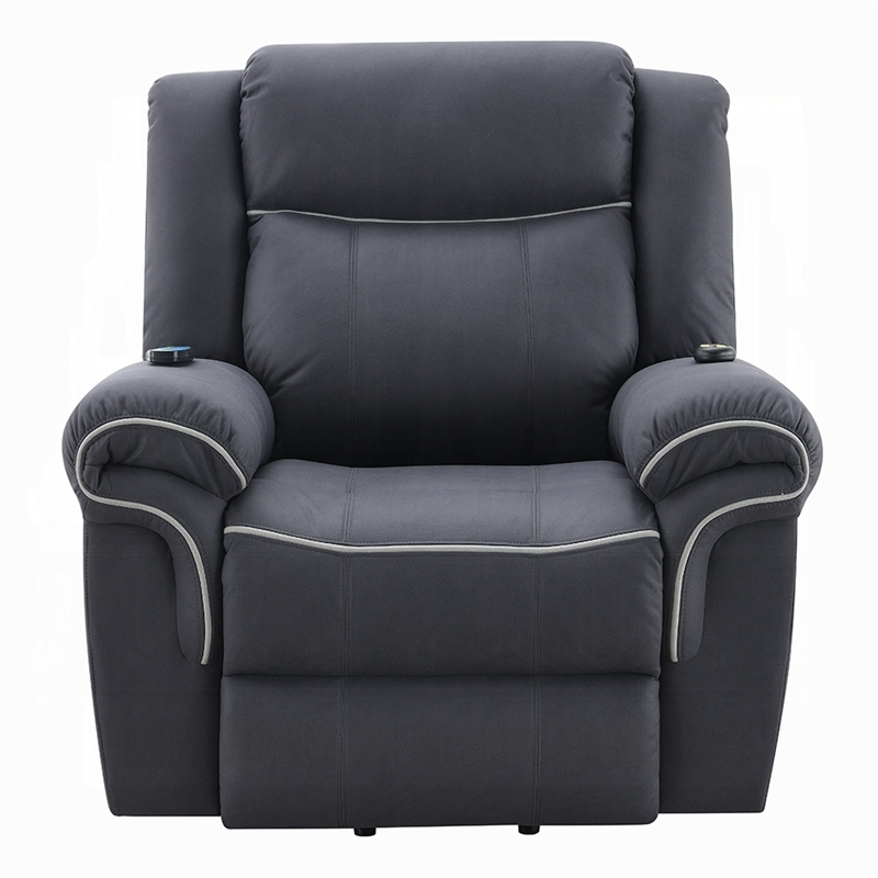 Benjara Seru Power Motion Lift and Recliner Chair- Heated Massage- Dark Gray