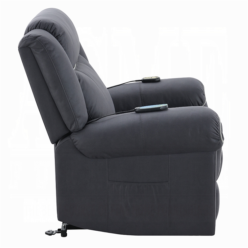 Benjara Seru Power Motion Lift and Recliner Chair- Heated Massage- Dark Gray