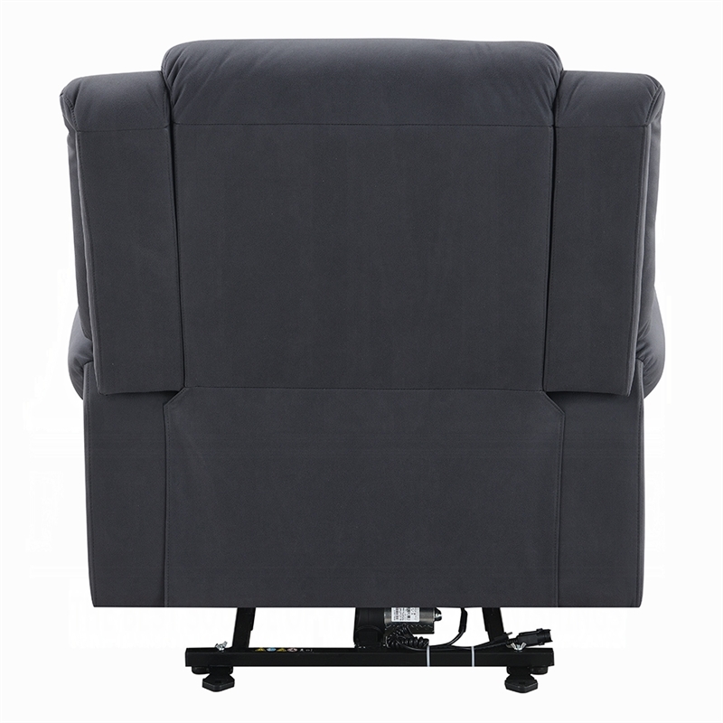 Benjara Seru Power Motion Lift and Recliner Chair- Heated Massage- Dark Gray