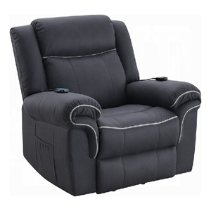 Benjara Seru Power Motion Lift and Recliner Chair- Heated Massage- Dark Gray