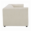Benjara Kami Sofa- Slim Minimalist Pillow Armrests- Modern Ivory Linen 89 Inch