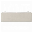 Benjara Kami Sofa- Slim Minimalist Pillow Armrests- Modern Ivory Linen 89 Inch