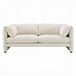 Benjara Kami Loveseat- Slim Pillow Armrests- Modern Ivory Linen- 76 Inch