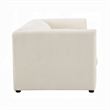 Benjara Kami Loveseat- Slim Pillow Armrests- Modern Ivory Linen- 76 Inch