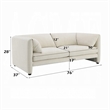 Benjara Kami Loveseat- Slim Pillow Armrests- Modern Ivory Linen- 76 Inch