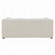 Benjara Kami Loveseat- Slim Pillow Armrests- Modern Ivory Linen- 76 Inch