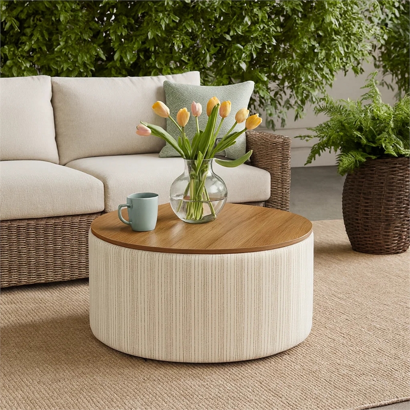 Benjara Jena Storage Ottoman- 30