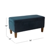 Benjara Ava Accent Storage Bench Ottoman with Navy Brown Velvet- 36 Inch