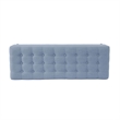Benjara Eva Storage Bench Ottoman- French Blue Woven Polyester- Brown- 48 Inch
