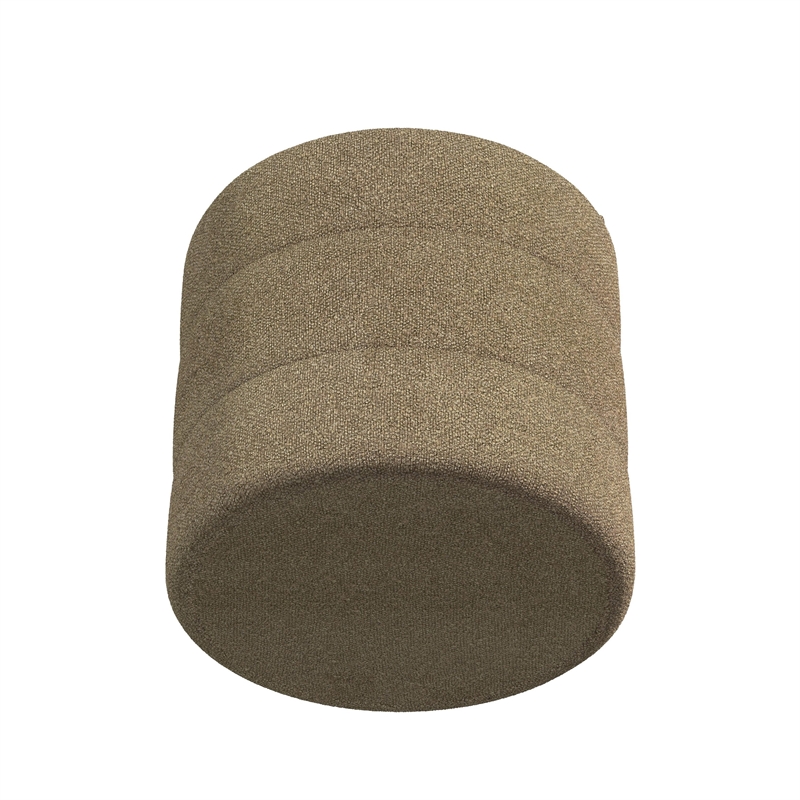 Benjara Modern Storage Ottoman- Brown Boucle Seat Cushion- 18