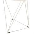 Benjara Accent Table- 18 Inch- Round Mirror Top and Open White Metal Base