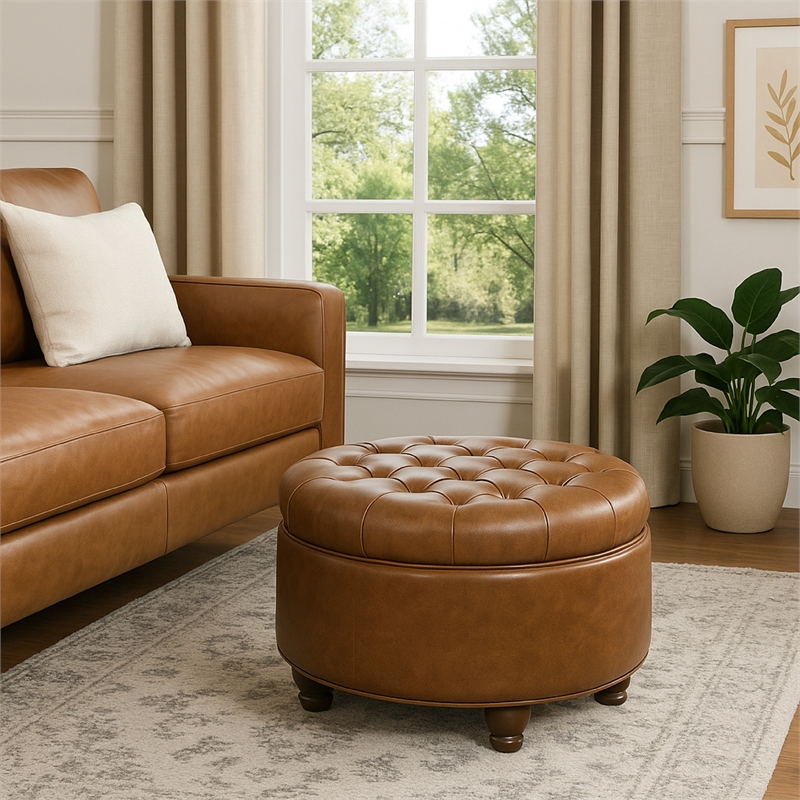 Benjara Gery Accent Storage Ottoman- 25