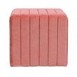 Benjara Ada Footstool Ottoman with Channel Tufted Blush Pink Velvet- 19 Inch