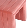 Benjara Ada Footstool Ottoman with Channel Tufted Blush Pink Velvet- 19 Inch