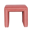 Benjara Ada Footstool Ottoman with Channel Tufted Blush Pink Velvet- 19 Inch