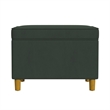 Benjara Fero Storage Ottoman- 24in Rectangular Hinged Lid- Forest Green Velvet