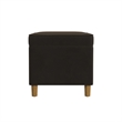Benjara Fero Storage Ottoman- 24in Rectangular Hinged Lid- Dark Brown Velvet