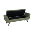 Benjara Rae Storage Bench Ottoman with Arms- Olive Green Woven Fabric- 60 Inch