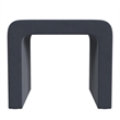 Benjara Ari Ottoman Footstool- Arc Shape with Steel Blue Velvet- 22 Inch