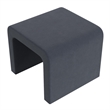 Benjara Ari Ottoman Footstool- Arc Shape with Steel Blue Velvet- 22 Inch