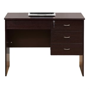Benjara Sial Laptop Desk- 4 Drawers- 40 Inch- Red Cocoa Brown Composite Board