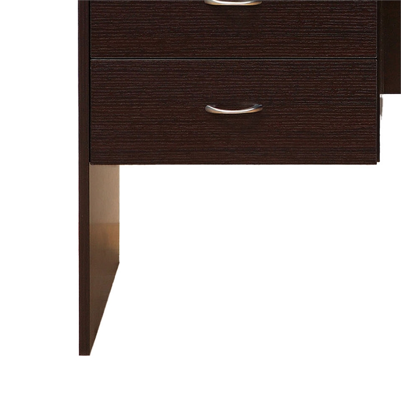 Benjara Sial Laptop Desk- 4 Drawers- 40 Inch- Red Cocoa Brown Composite Board