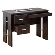 Benjara Laptop Desk- 3 Storage Drawers- 39 Inch- Red Cocoa Brown Wood