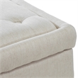 Benjara Kiyo Ottoman- Linen Ivory Faux Suede- 41 Inch- Tufted Storage Lid