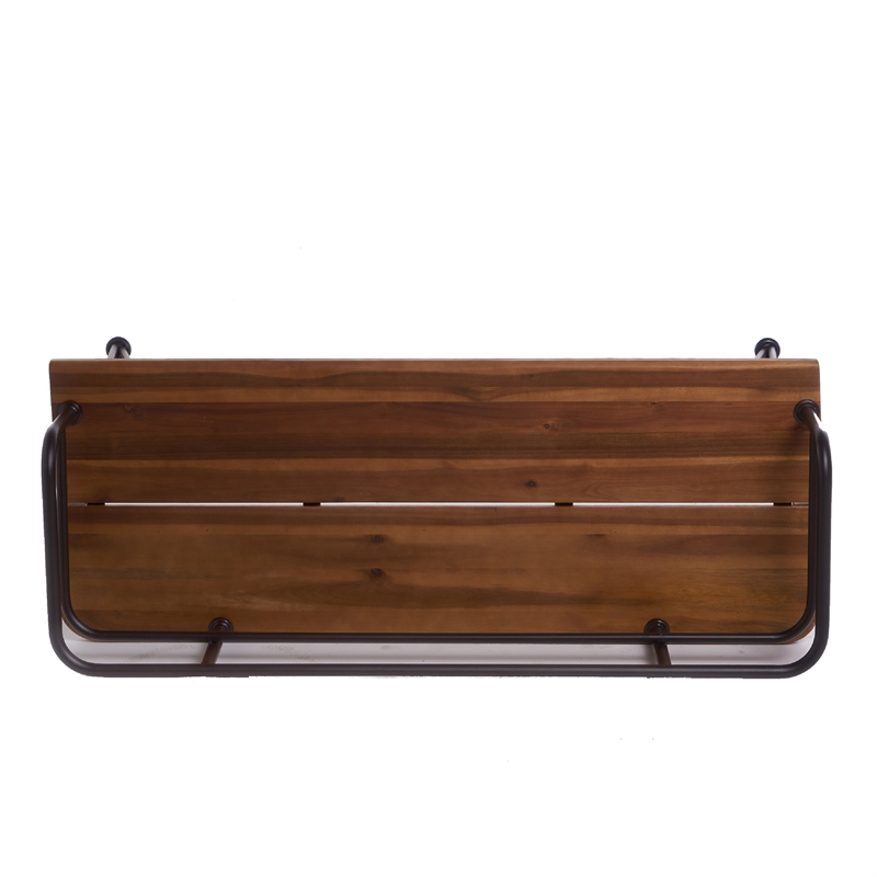 Benjara Zoe Outdoor Bench- Industrial Metal Frame- 48