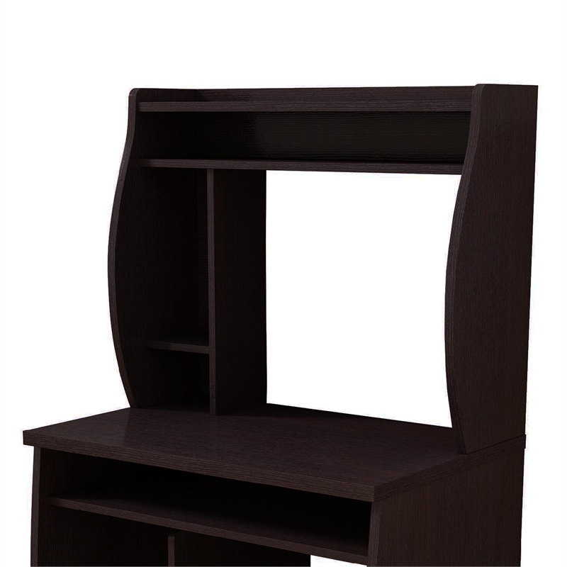 Benjara Niro Utility Desk Cart with Hutch- 7 Shelves- 53