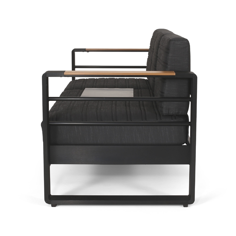 Benjara Vinia 3 Seater Outdoor Sofa- Plush Cushions- 77