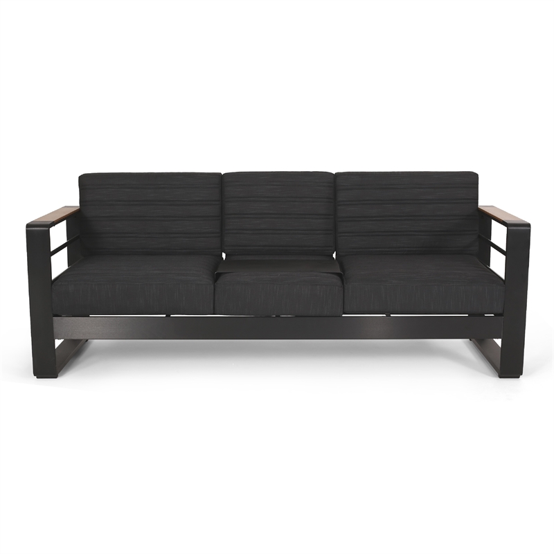 Benjara Vinia 3 Seater Outdoor Sofa- Plush Cushions- 77