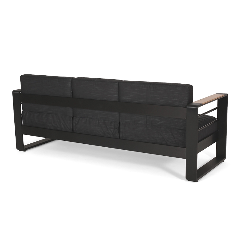 Benjara Vinia 3 Seater Outdoor Sofa- Plush Cushions- 77