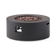 Benjara Outdoor Fire Pit- 40-000 BTUs Cutout Handles- Round Dark Gray Iron