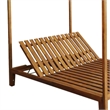 Benjara Yavi Outdoor Daybed Chaise- Adjustable Back- Brown Acacia Wood 79 Inch