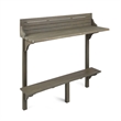 Benjara Outdoor Balcony Bar Table- Slim Design Gray Wood Frame- 50 Inch