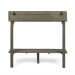 Benjara Outdoor Balcony Bar Table- Slim Design Gray Wood Frame- 50 Inch