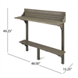 Benjara Outdoor Balcony Bar Table- Slim Design Gray Wood Frame- 50 Inch