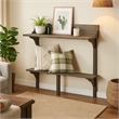 Benjara Outdoor Balcony Bar Table- Slim Design Gray Wood Frame- 50 Inch
