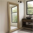 Benjara Cisy Floor Mirror- 75 Inch- Light Oak Brown Wood Rectangular Frame