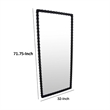 Benjara Perz Floor Mirror- 72 Inch- Rectangular Shaped Black Beaded Wood Frame