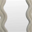 Benjara Izy Floor Mirror- 63 Inch- Light Beige Wavy Abstract Frame- Wood