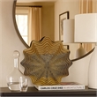 Benjara Decorative Vase- Brown- Gray Ceramic- Unique Radial Rosette- 16 Inch
