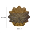 Benjara Decorative Vase- Brown- Gray Ceramic- Unique Radial Rosette- 16 Inch